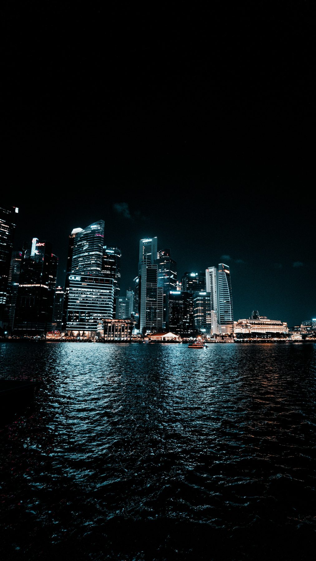 Singapore skyline at night